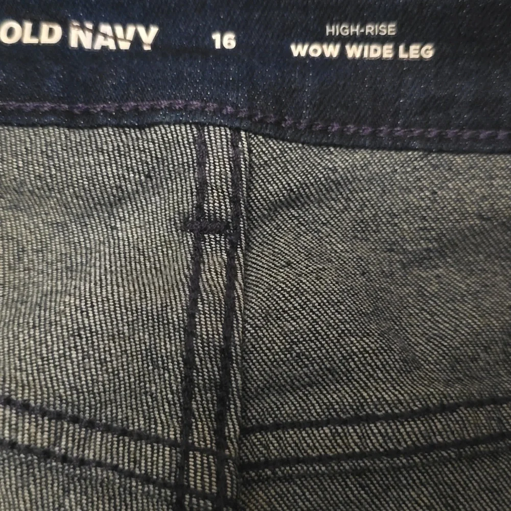 New Old Navy Women's‎ Size 16 High Rise Wide Leg Dark Wash WOW Jeans
